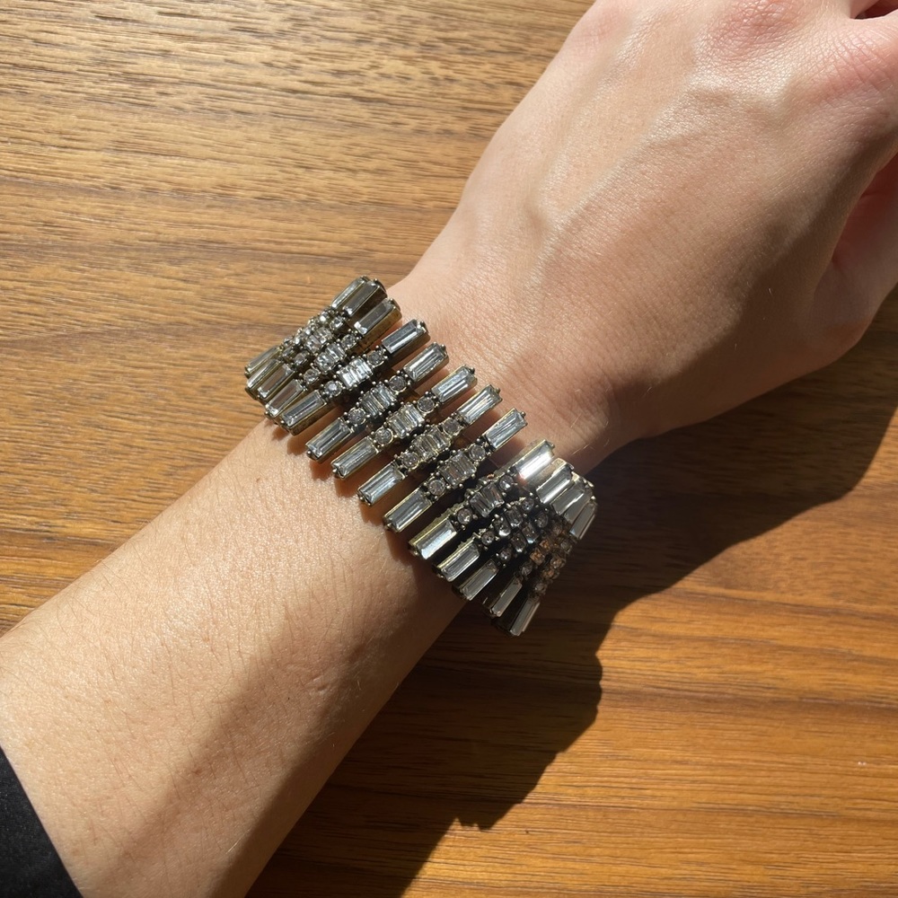 Crystal ✨ Maximalist Encrusted Rhinestone Bracelet Flexible and adjustable